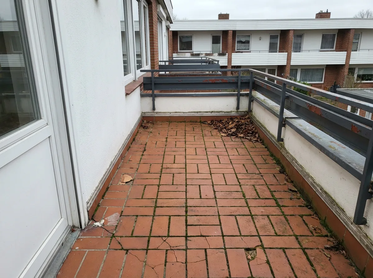 Balkon vor und nach der Sanierung vorher