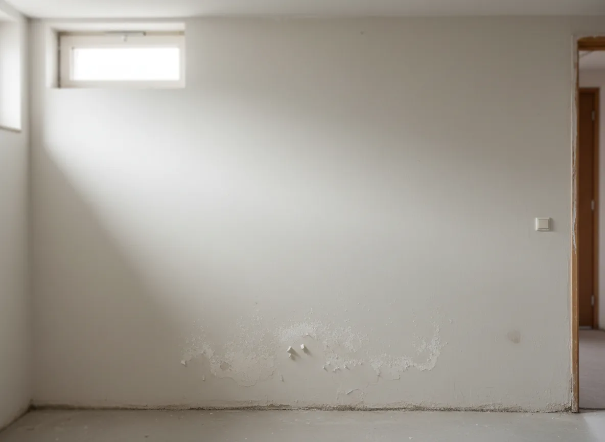 Kellerwand vor und nach der Abdichtung vorher