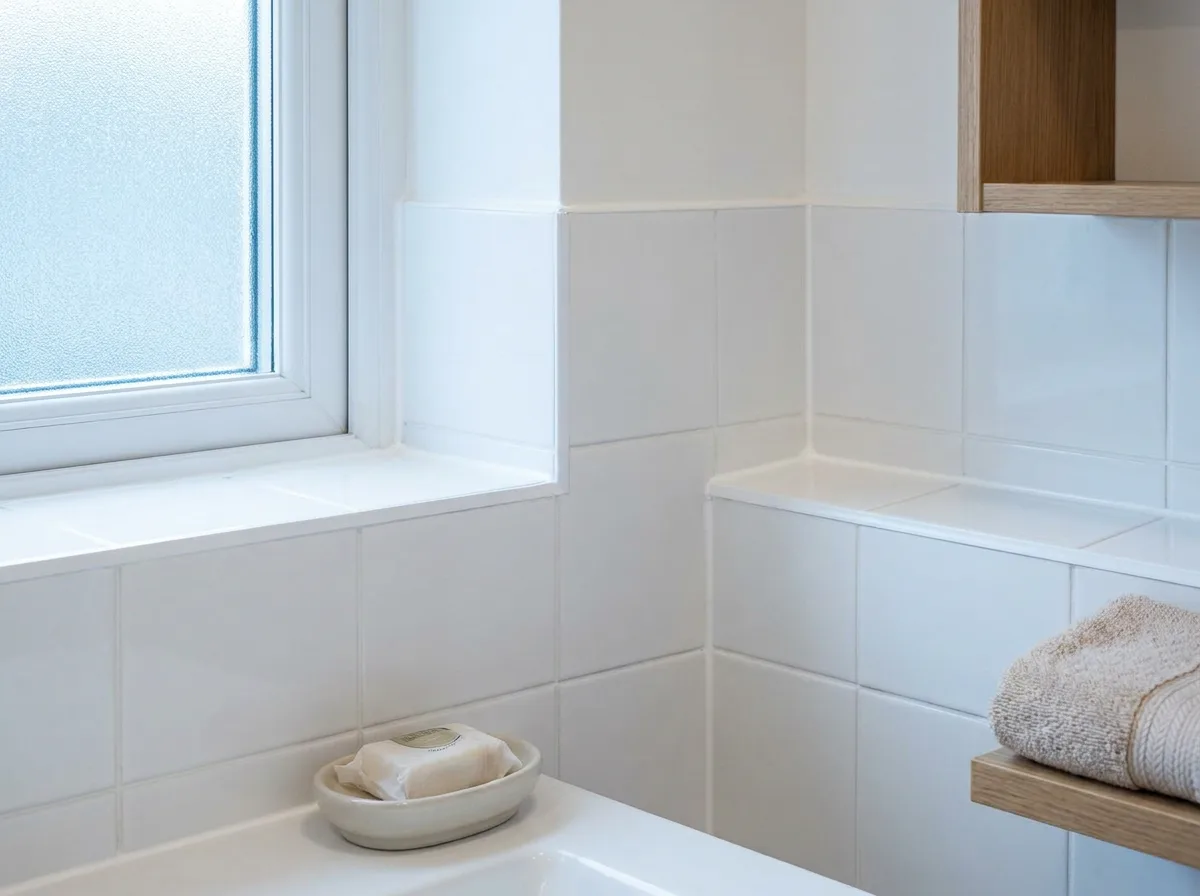 Schimmel in Badezimmer-Fugen vor und nach Sanierung nachher